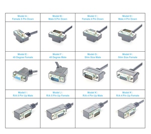 Cấu hình thấp D-Sub <span class=keywords><strong>DB9</strong></span> để mở duy nhất kết thúc RS232 nối tiếp Null Modem Com cổng cáp Góc thẳng 90 độ POS Máy quét điều khiển - Product Image 5