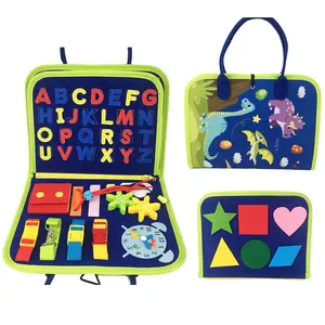 Customized kids sensory Montessori DIY felt toys toddler travel toys busy board with puzzle game for children play