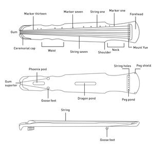 NAOMI Chinese Guqin Zhongni 7 corde antiche Zither strumenti musicali cinesi Qin Table-arpa - Product Image 6