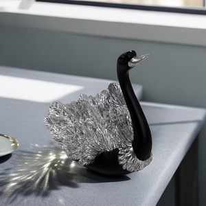 Cigni neri ornamento in resina <span class=keywords><strong>cigno</strong></span> figurine per interni amanti cigni neri soggiorno statuette animali decorazione forniture - Product Image 2