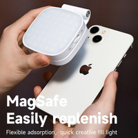 Anneau lumineux magnétique pour iPhone Magsafe, portable, pour enregistrement vidéo, rechargeable, léger, lampe LED pour téléphone portable, idéal pour les voyages