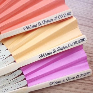 Éventail pliant en bambou écologique avec design peint coloré personnalisé pour cadeau de mariage, souvenir de fête, fournitures de décoration - Product Image 5