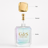 Bouteille de parfum de luxe 100 ml vide, flacon en verre de style arabe Dubaï, carré, personnalisé, flacon de parfum vide sur mesure avec boîte