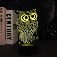 Lampe de nuit acrylique lumineuse à base de LED Lampe de nuit acrylique 3d 3 couleurs avec câble USB pour la décoration vente en gros