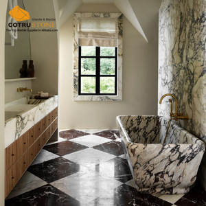 Натуральная полированная мраморная Ванна Calacatta Viola, настраиваемая Роскошная каменная Мраморная Ванна - Product Image 2