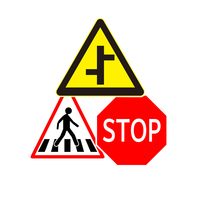 Plaque en aluminium Panneaux pliants de rappel de la sécurité routière Motif triangulaire PVC et matière plastique Panneaux de signalisation routière