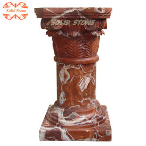 Tay chạm khắc rắn đá hình tròn trang trí màu xanh lá cây đá cẩm thạch hiên cột - Product Image 3