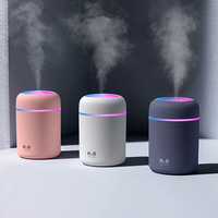 Humidificateur d'air portable LED de haute qualité avec pulvérisation de brume, logo personnalisé, double humidification, diffuseur d'huiles essentielles, rechargeable, en plastique