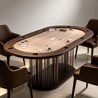 Mesa de Póker Texas Hold'em de Lujo Estilo Italiano, Diseño Personalizado de Alta Gama, Mesa de Póker Ovalada Minimalista para el Hogar