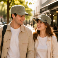 Casquette unisexe personnalisée en toile de coton lavée, style militaire, à calotte plate, avec boucle réglable, casquette de patrouille, casquette de travail vintage, style urbain