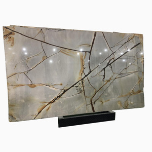 พื้นผิวโต๊ะกาแฟหินอ่อนขัดเงาหรูหราแบบกำหนดเองได้ ลายโรมัน พร้อมพื้นหลังหินอ่อนธรรมชาติ สำหรับตกแต่งทางเข้า - Product Image 5