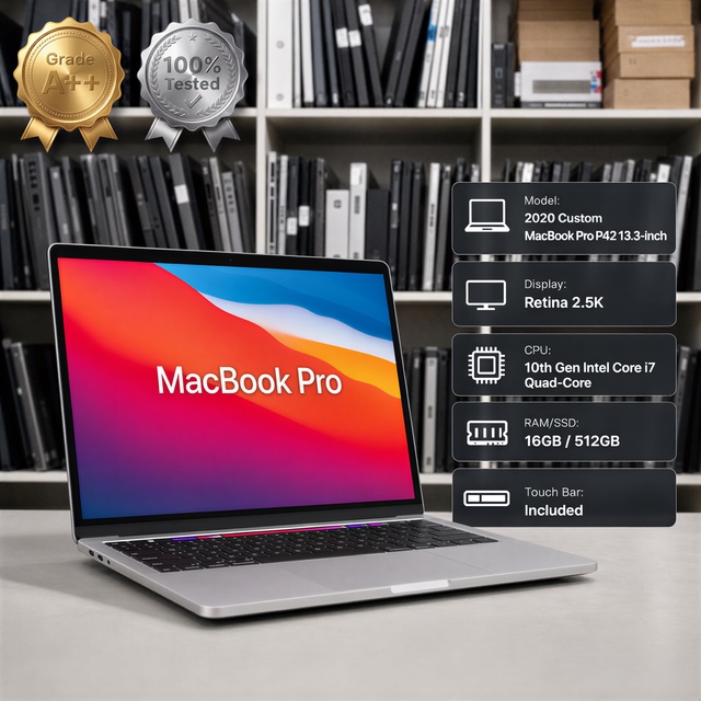 Used MCBook Pro 13.3 Inch 2020 Intel Core I7 Quad Cores 16GB RAM 512GB SSD Retina 2.5K Touch Bar Office Work Laptop