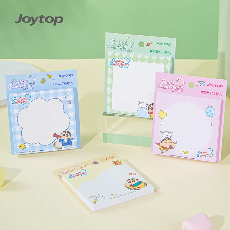 Joytop 101731 venta al por mayor crayón Shin-Chan lindo papelería notas adhesivas Bloc de notas 76*76mm Bloc de notas