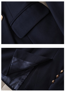 Ensemble <span class=keywords><strong>tailleur</strong></span> <span class=keywords><strong>pantalon</strong></span> élégant pour femme, blazer croisé, coupe ajustée, boutons dorés, idéal pour le bureau et les occasions formelles - Product Image 5
