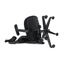 Chaise de bureau ergonomique Henglin à dossier haut en maille, avec dossier divisé, hauteur réglable, accoudoirs fixes et base en nylon pour la maison et le bureau