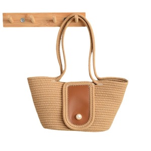 Bolso de hombro de punto de algodón, bolso de nicho, bolso retro, bolso de punto de verano para mujer, bolso de playa, versátil. - Product Image 4