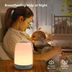 Sleep Alarm <b>Clock</b> Wake Up Light <b>Led</b> Night Light Bedside Lamp With Digital Display Round Shape Usb Powered - Product Image 3