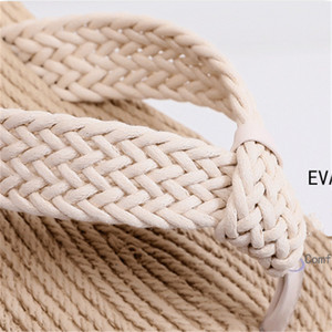 Verano señoras EVA casual playa simple lino tejido diseño antideslizante <span class=keywords><strong>chanclas</strong></span> Clip-on Slide sandalias y zapatillas - Product Image 2