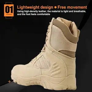 Bota de combate delta tacticho deserto, sapato tático antiderrapante