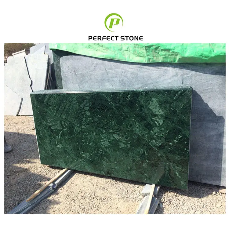 Carreaux de marbre vert indien Verde Alpi pierre naturelle en gros pour sol de salle de bain