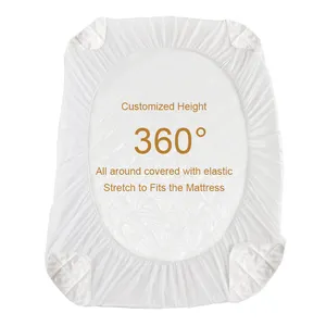Mattress Protector Hypoallergenic Sample Available Premium Quilted Cotton Thicken Bed Cover Waterproof Mattress Protector Pad Funda Colchon With Elastic Skirt