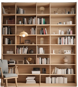 Étagère ouverte multifonctionnelle minimaliste en chêne avec rangement, sièges rembourrés sur mesure et niche pour animaux – Idéale pour le bureau à domicile - Product Image 1