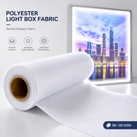 Tissu polyester rétroéclairé de haute qualité 98-120 GSM, matériau imprimable pour affiches lumineuses et publicité intérieure