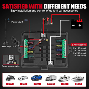 Panneau d'interrupteur universel 12v 8 Gang RVB Lumières Contrôle marche-arrêt Relais de puissance électronique Rétroéclairage LED pour voitures SUV CAMPER RV MARINE - Product Image 6