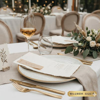 Cartes de table de mariage personnalisées de style français, faites à la main, en papier à bords bruts, style ticket/billet, pour table de mariage