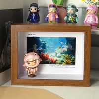 Cadre d'affichage photo carré créatif Boîte aveugle Affichage de stockage Ombre Plexiglas Stockage avec poupée Boîte d'ombre 3d