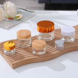 Fancy Custom Mini 5ml 10ml 15ml clear <b>Glass</b> Lip Balm <b>Containers</b> Cosmetic Cream Jars 5g 10g Skincare Jar With Lid - Product Image 2