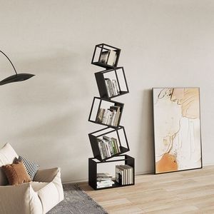 Invisible Bookshelf Floor Standing Modern Minimalist Wrought Iron Multi Tiered Shelf Space Saving <b>Bookcase</b> Living Room Bedroom - Product Image 1