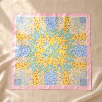 Foulard en soie imprimé personnalisé, accessoire de coiffure carré, motif floral, tour de cou, décoration de poignée de sac, OEM ODM, vente en gros