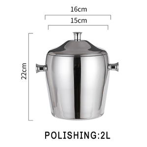 Tốt Nhất Bán Thanh Phụ Kiện 2L Đôi Tường Thép Không Gỉ Đảng Bia Rượu Vang Máy Làm Lạnh Độc Đáo Cách Điện Ice Cub Xô Với Xử Lý - Product Image 5