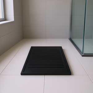 Base de Ducha Rectangular Negra Smc de 39.4x31.5 Pulgadas con Drenaje Lineal Central, Instalación en el Suelo, Diseño Minimalista - Product Image 2