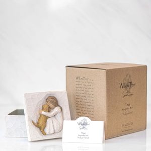 Scatola Portagioie Personalizzata con Logo, Rilievo di Ragazza e Cucciolo, Urna Commemorativa per Animali Domestici, Regalo per Damigelle, Incisione Personalizzata - Product Image 5