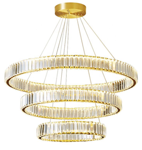 <span class=keywords><strong>Lampadario</strong></span> Circolare Moderno in Acciaio Inox con LED e Cristalli per Sala da Pranzo - Product Image 6