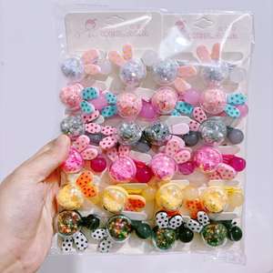 สายรัดผมมีลูกปัด12คู่/ถุง - Product Image 1