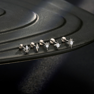 G23 Solid Titanium Ear Studs Star Cz <strong>Gem</strong> Labret Lip Cartilage Tragus Piercing Helix Ear Piercing <strong>Jewelry</strong> 16G - Product Image 6
