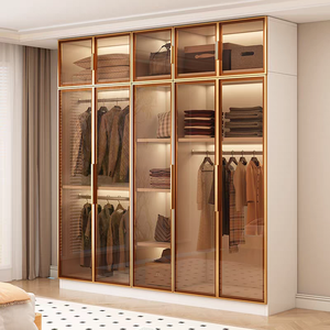 Sang trọng tùy chỉnh vải nội thất tủ gỗ phòng ngủ thiết kế hiện đại amoires tủ quần áo tủ quần áo - Product Image 5