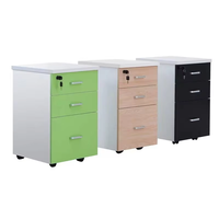 Meuble de rangement moderne en bois à 3 tiroirs verrouillables sous la table avec rangement amovible pour bureau à domicile et salle d'étude