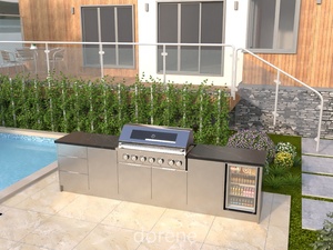 2024 dorene ngoài trời gas nướng tùy chỉnh ngoài trời nhà bếp 304 thép không gỉ thông minh tủ bếp nhà sản xuất - Product Image 2