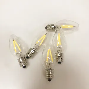 0.6W Led Nachtlampje C7 2700K 7W Gloeilamp E12 Kandelaar Basislamp C7 120V Mini Led Vintage Gloeilamp