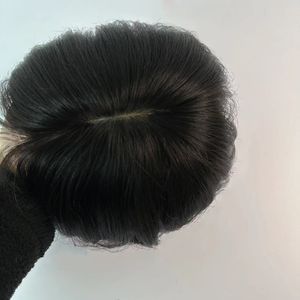 باروكة شعر طبيعي قصيرة عالية الجودة بدون غراء، شبكة مرنة، تسريحة بوب، لون أسود طبيعي أو ملون، حجم متوسط للنساء - Product Image 2