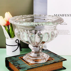 Crystal High Foot Candy Bowl Table Retro Glasses Flower <strong>Vases</strong> Vintage Wedding Decoration <strong>Vase</strong> &amp; Bowl for Decor <strong>Clear</strong> Glass - Product Image 5