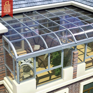 Serre de jardin en aluminium 4 saisons, <span class=keywords><strong>toit</strong></span> en verre trempé, <span class=keywords><strong>prix</strong></span> abordable, design à <span class=keywords><strong>double</strong></span> pignon, préfabriqué, maison d'hiver, véranda - Product Image 3