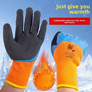 <span class=keywords><strong>Guantes</strong></span> de invierno gruesos, cálidos, impermeables, con forro polar, de tela de rizo, de látex, de doble capa, resistentes al desgaste y antideslizantes; Seguridad en invierno - Product Image 3