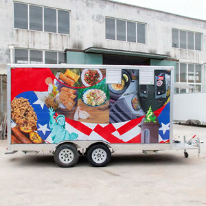 Remorque alimentaire mobile portable 4 roues 12 pieds pour le commerce extérieur, chariot compact pour entrepreneurs, en acier inoxydable résistant à la rouille - Product Image 2