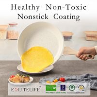 Ensemble d'ustensiles de cuisine antiadhésifs multifonctionnels pour la maison, pour frire, faire mijoter, avec poignée en bois et design facile à nettoyer