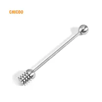 304 Stainless Steel Dipper Stick Honey and Syrup Spoon Wand for Honey Pot Jar Containers
